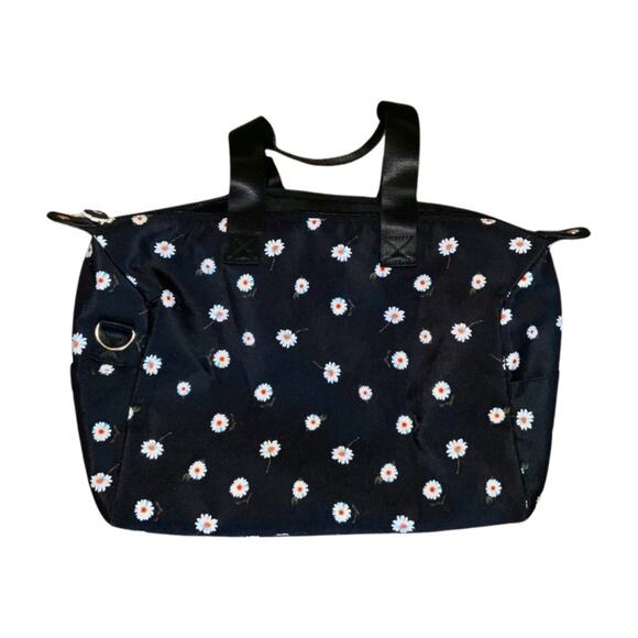 Alice + Olivia Daisy Floral Print Weekender Duffel Bag Large Overnight Sandbag